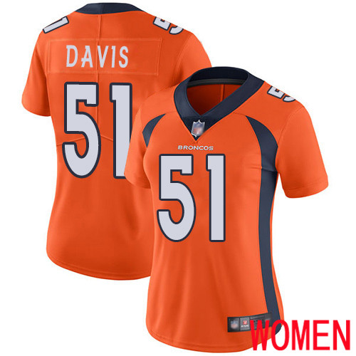 Women Denver Broncos 51 Todd Davis Orange Team Color Vapor Untouchable Limited Player Football NFL Jersey